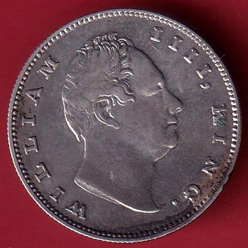 "RS INCUSED" EAST INDIA COMPANY 1835 WILLIAM IIII KING GEORGE ONE RUPEE SILVER COIN – FC7736 - Image 2