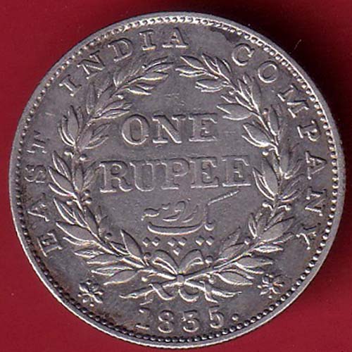 "RS INCUSED" EAST INDIA COMPANY 1835 WILLIAM IIII KING GEORGE ONE RUPEE SILVER COIN – FC7736