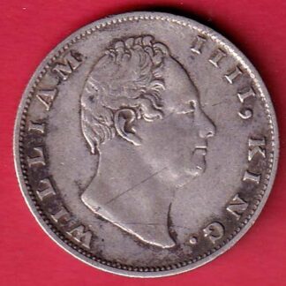 “F INCUSED” EAST INDIA COMPANY 1835 WILLIAM IIII KING GEORGE ONE RUPEE SILVER COIN - FC7803
