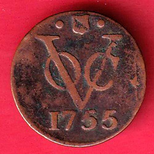 Netherlands East Indies 1755 VOC Duit Coin– F9003