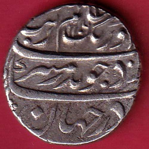 Mughal ah 1106/ry 38 Aurangzeb Alamgir one rupee silver coin –FC8134