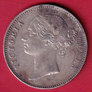 EAST INDIA COMPANY 1840 CONTINIOUS LEGEND VICTORIA QUEEN ONE RUPEE SILVER COIN– F8969