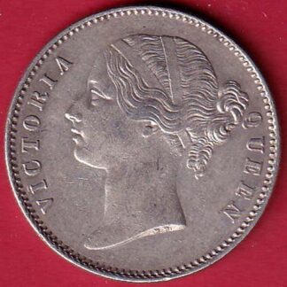 EAST INDIA COMPANY 1840 CONTINIOUS LEGEND VICTORIA QUEEN ONE RUPEE SILVER COIN– F8970