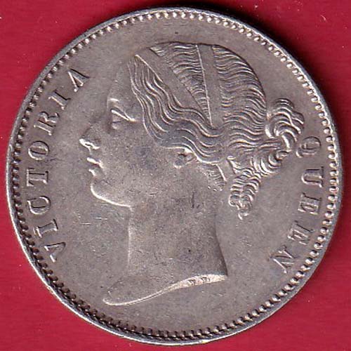 EAST INDIA COMPANY 1840 CONTINIOUS LEGEND VICTORIA QUEEN ONE RUPEE SILVER COIN– F8970