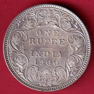 british india 1900 victoria empress one rupee silver coin- FC7848