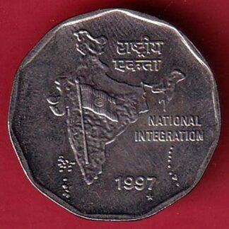 republic india 1997 HYDERABAD MINT TWO RUPEE- FC7856