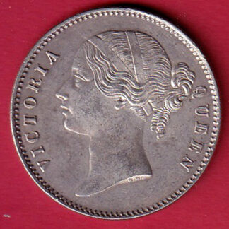 EAST INDIA COMPANY 1840 DIVIDED LEGEND VICTORIA QUEEN ONE RUPEE SILVER COIN :- FC7890