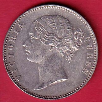 EAST INDIA COMPANY 1840 DIVIDED LEGEND VICTORIA QUEEN ONE RUPEE SILVER COIN :- FC7895