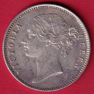 EAST INDIA COMPANY 1840 DIVIDED LEGEND VICTORIA QUEEN ONE RUPEE SILVER COIN :- FC7896