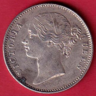 EAST INDIA COMPANY 1840 DIVIDED LEGEND VICTORIA QUEEN ONE RUPEE SILVER COIN :- FC7898