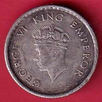 BRITISH INDIA 1939 bombay mint GEORGE VI HALF RUPEE SILVER COIN- FC7904
