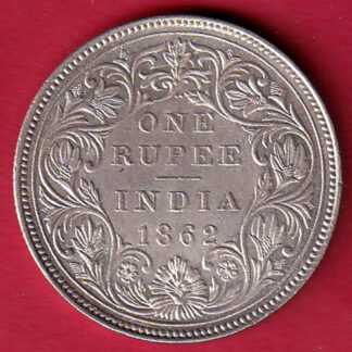 "BEAUTIFUL CONDITION"BRITISH INDIA 1862 VICTORIA QUEEN ONE RUPEE BEAUTIFUL SILVER COIN :- FC7921
