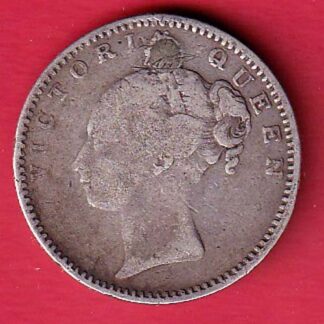 "X MOUNT" EAST INDIA COMPANY 1840 CONTINIOUS LEGEND VICTORIA QUEEN HALF  RUPEE SILVER COIN  :- FC7936