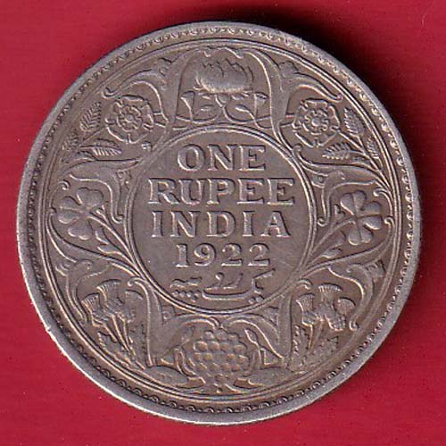 british india 1922 bombay mint one rupee beautiful silver coin :- FC7949