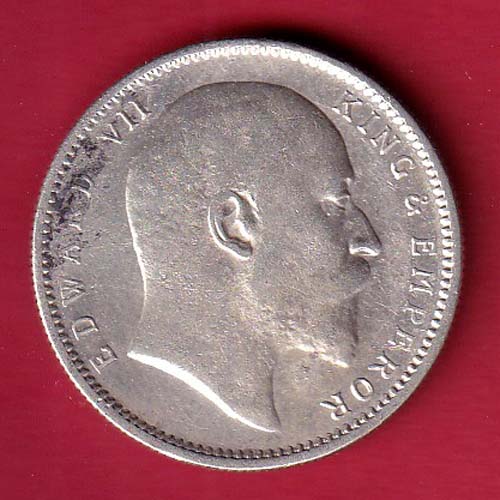 British India 1909 Edward VII One Rupee Silver Coin :- FC7952 - Image 2