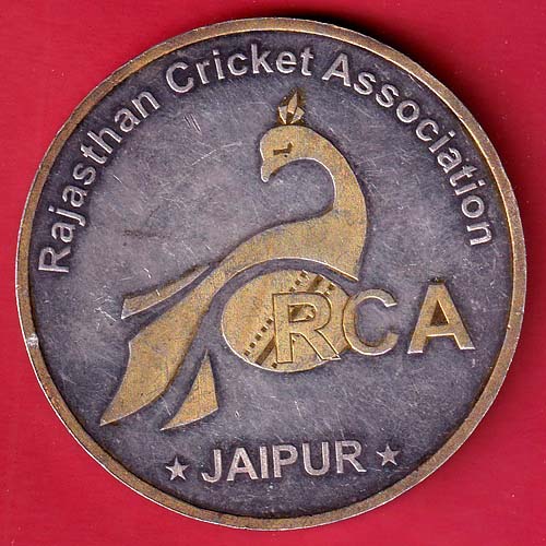 "beautiful"silver token: shree mahalaxmi n ganesh ji rajasthan cricket association jaipur - FC7986 - Image 2