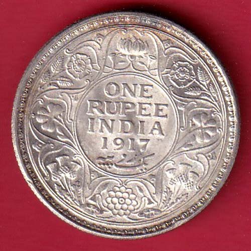 BRITISH INDIA 1917 GEORGE VI KING ONE RUPEE SILVER COIN – FC8012