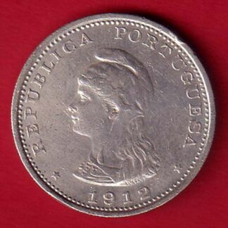 “UNC’ Portuguese India Uma rupee 1912 BEAUTIFUL SILVER COIN –FC8066