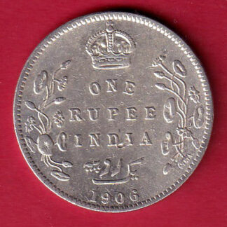 British India Edward VII 1906 One Rupee Silver Coin :- FC8072