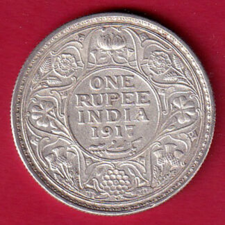 BRITISH INDIA 1917 bombay mint GEORGE VI KING ONE RUPEE SILVER COIN  :- FC8075