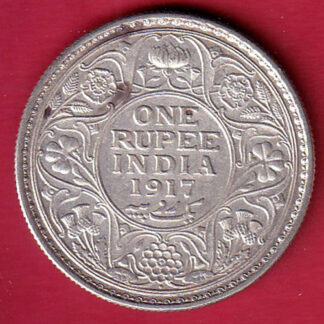 BRITISH INDIA 1917 BOMBAY MINT GEORGE VI KING ONE RUPEE SILVER COIN   :- FC8076