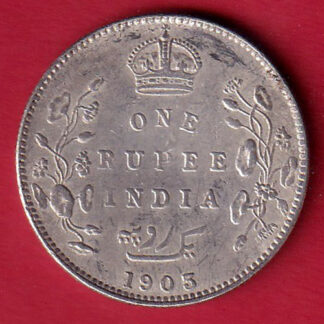 British India Edward VII 1903 One Rupee Silver Coin  :- FC8078