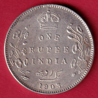 British India Edward VII 1903 One Rupee Silver Coin  :- FC8079