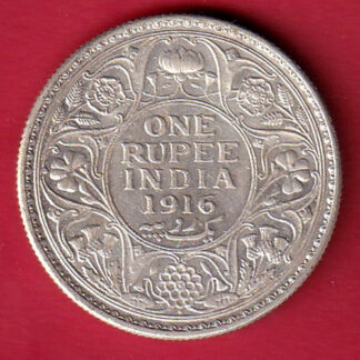 BRITISH INDIA 1916 BOMBAY MINT  GEORGE VI KING ONE RUPEE SILVER COIN  :- FC8082