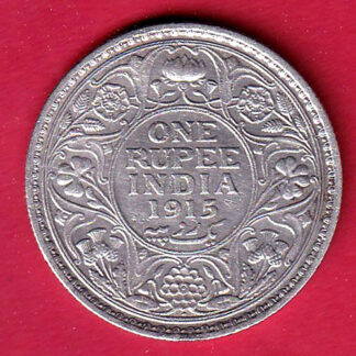 British India 1915 George v One Rupee silver coin  :- FC8145