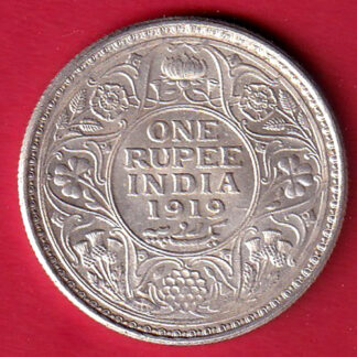 "UNC" BRITISH INDIA 1919  GEORGE VI KING ONE RUPEE SILVER COIN :- FC8150