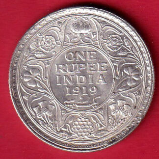 "UNC" BRITISH INDIA 1919  BOMBAY MINT GEORGE VI KING ONE RUPEE SILVER COIN :- FC8151