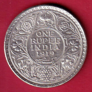 "UNC" BRITISH INDIA 1919 BOMBAY MINT GEORGE VI KING ONE RUPEE SILVER COIN :- FC8153
