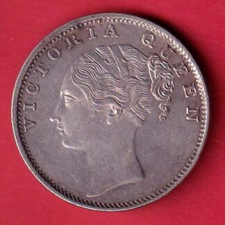 EAST INDIA COMPANY 1840 CONTINIOUS LEGEND VICTORIA QUEEN 1 RUPEE SILVER COIN- FC8380
