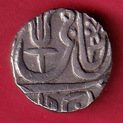 maratha conf. ah 1222/ ry 17 ino shah alam ii one rupee silver coin – FC8268 - Image 2