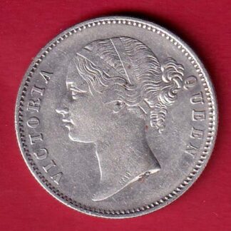EAST INDIA COMPANY 1840 DIVIDED LEGENDVICTORIA QUEEN ONE RUPEE SILVER COIN– FC8365