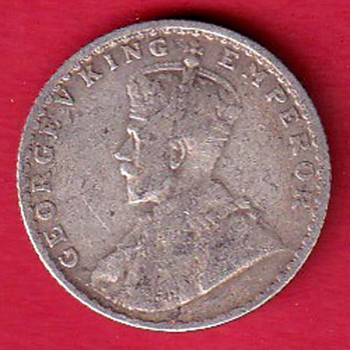 British India 1928 George v 1/4 Rupee silver coin- F9142 - Image 2