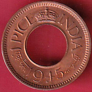 British india 1945 one pice copper - f9143