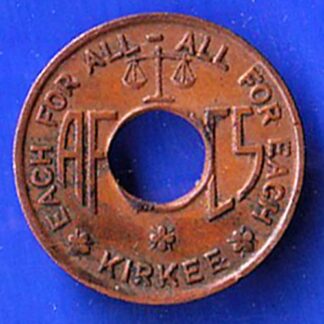 canteen token: ammunation factory canteen each for all all for each kirkee–f9174