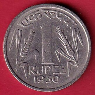 Government of India 1950 one rupee coin–f9195