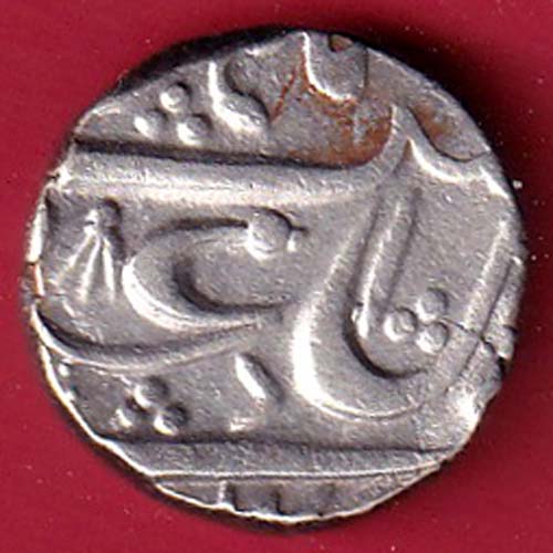 MARATHA CONF> INO.M.SHAH AZAMNAGAR GOKAK MINT 1719AD RY7 ONE RUPPE SILVER COIN –F9203 - Image 2