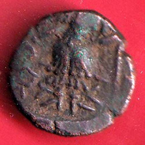 lohar of kashmir sangram deva copper one drachma beautiful coin–F9207