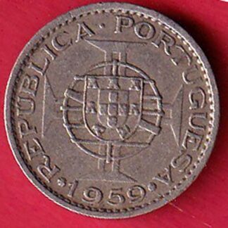 PORTUGUESE INDIA GOA 1 ESCUDO 1959 COIN- f9264