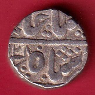 INDORE STATE SUN FACE INO SHAH ALAM II MALHAR RAO ONE RUPEE SILVER COIN–f9269