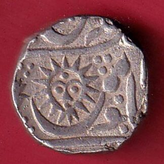 INDORE STATE AH279 SUN FACE INO SHAH ALAM II MALHAR RAO ONE RUPEE SILVER COIN–f9288