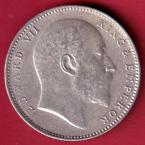 British India 1904 Edward VII One Rupee Silver Coin– FC8161 - Image 2