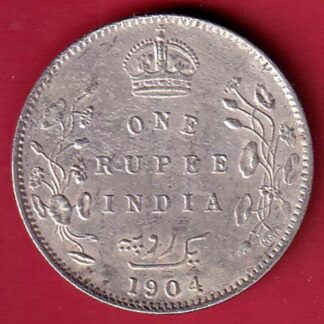 British India 1904 Edward VII One Rupee Silver Coin– FC8161