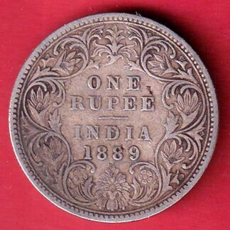 british india 1889 victoria empress one rupee silver coin – FC8163