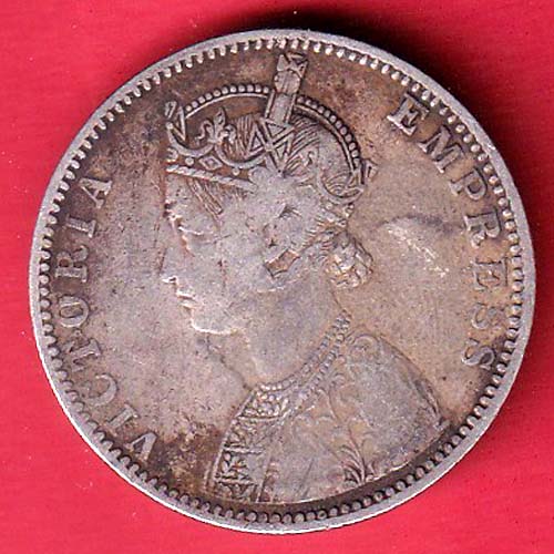 british india 1889 victoria empress one rupee silver coin – FC8163 - Image 2