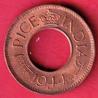 British India 1944 lahore mint one pice copper coin- FC8170