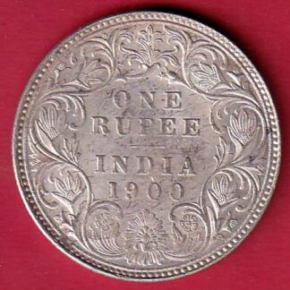 british india 1900 victoria empress one rupee silver coin– FC8191